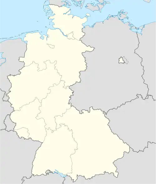 Localisation sur la carte d'Allemagne de l'Ouest