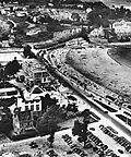 carte postale vue aérienne grand hôtel de perros-guirec sur la plage de Trestraou