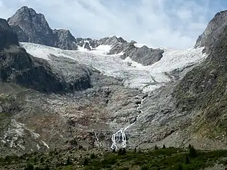 Le glacier de la Lex-Blanche vu depuis le val Vény.