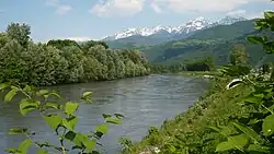 Photo de l'Isère au niveau de Gières