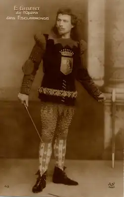 Étienne Gibert dans le rôle du Chevalier Roland en 1889  (Esclarmonde - Jules Massenet - Opéra comique )