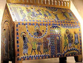 La châsse-reliquaire de saint Étienne(Vie de saint Étienne).