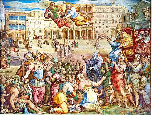Interprétation par Giorgio Vasari du retour à Rome.