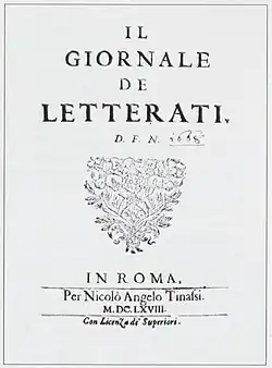 Image illustrative de l’article Giornale de' Letterati