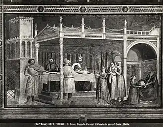 La scène avec repeints du XIXe&nbsp;siècle.