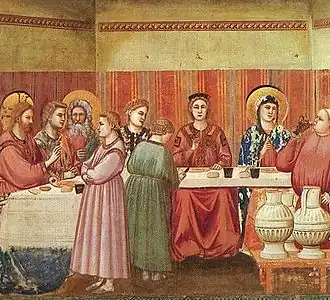 Le Nozze di Cana, Giotto, vers 1303-1305.