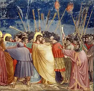 Giotto di Bondone, Le Baiser de Judas chapelle des Scrovegni à Padoue, (vers 1305)