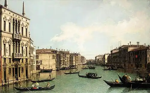 Le Grand Canal vers le Nord-Estdu Palais Balbi au pont du Rialtovers 1733, Collection privée