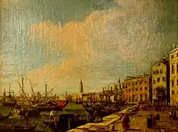 Cercle de Canaletto - Vue de Venise, XVIIIe siècle.