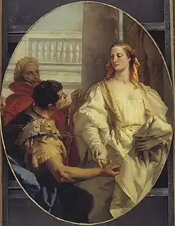 Latinus offrant sa fille Lavinia à Enée en mariage. Giambattista Tiepolo, 1753-1754. Statens Museum for Kunst, Copenhague.