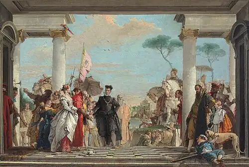 L'Arrivée d'Henri III à la Villa ContariniGiambattista Tiepolo, v. 1745Esquisse dans une Collection privée, Paris