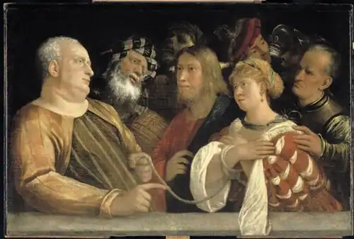 Giovanni Cariani, Le Christ et la femme adultère (XVIe siècle).