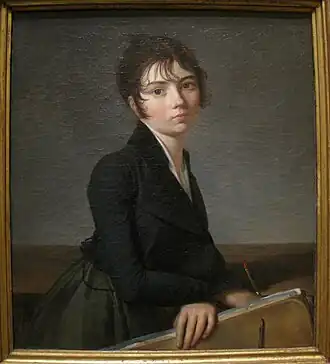 Une femme appuyée sur un porte-feuille (Salon de 1799)Worcester Art Museum.