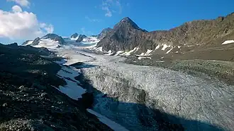 Vue du glacier de Gébroulaz depuis le nord.