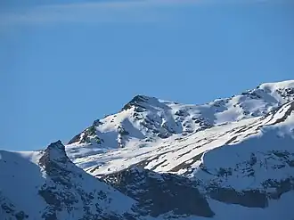Le glacier de la Sana depuis la tête du Solaise au nord-est.