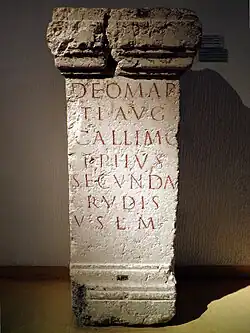 Autel dédié à Mars par un gladiateur CIL XIII, 01749.