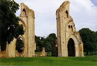 Ruines de l'abbaye de Glastonbury.