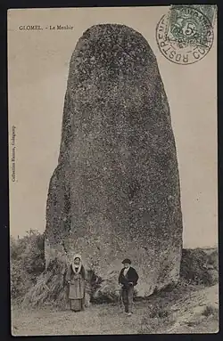 Menhir de Glomel au début du XXe siècle