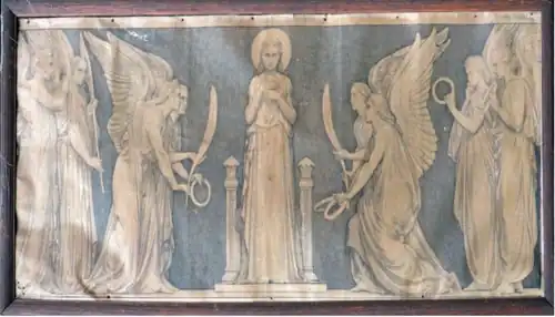 Carton pour la basilique d'Ars par Borel, le modèle de Sainte Philomène est Mme Aymée Frèrejean, née Laure Olphe-Galliard.