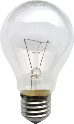 Un bulbe de verre dans lequel se trouve un petit fil métallique.