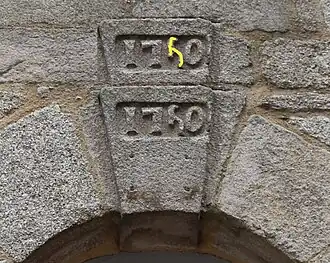 Le glyphe du chiffre 5 au XVIIIè siècle.