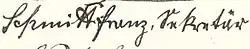 signature de Franz Schmitt (homme politique, 1862)
