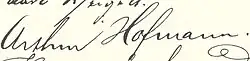 signature d'Arthur Hofmann