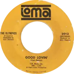 Description de l'image Good Lovin' by the Olympics (US vinyl, orange label).png.