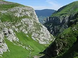 Les gorges d'Ehujarre depuis le plateau qui les surplombe