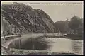 Les Gorges du Blavet au Bonnet Rouge : le canal et la voie ferrée (carte postale, vers 1905).