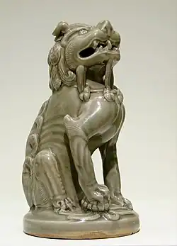 Statue de lion assis en céladon, XIe - XIIe siècle, dynastie Song