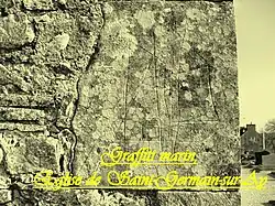 Graffiti marin ou ex-voto situé façade ouest de l'église.