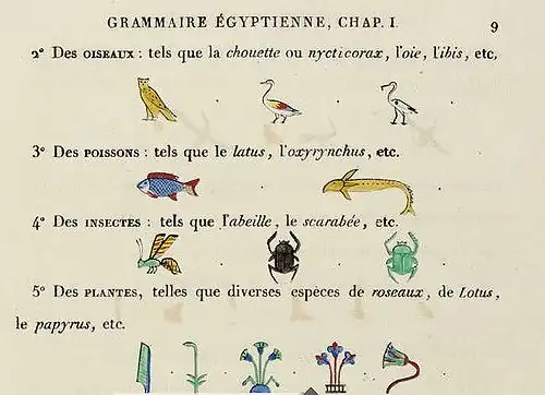 Grammaire égyptienne, chapitre I, p.&nbsp;9