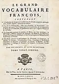 Le Grand Vocabulaire François, Tome 26, 1773