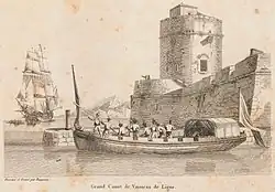 Le grand canot d'un vaisseau de ligne au début du XIXe siècle.