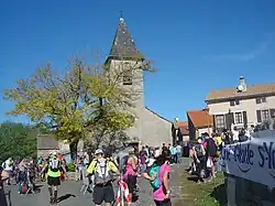 À la sortie du ravitaillement de Pierrefiche du Larzac (693&nbsp;m)
