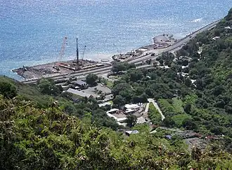 Travaux sur le viaduc de la Grande Chaloupe en mai 2015.