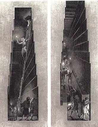 La grande galerie vers 1799 (Description de l'Égypte).