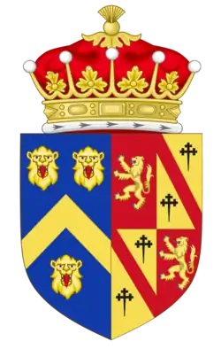 Vision d'artiste du blason du comte de Grantham.