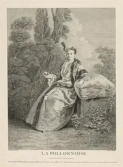 Michel Aubert d'apres Antoine Watteau, La Pollonoise, 1730s, grave d'eau-forte, Musée du Louvre, Paris