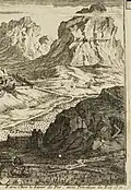 Le mont Granier, orthographié « Garnier » sur cette gravure de 1691.