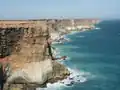 Les falaises surplombant la Grande Baie australienne.