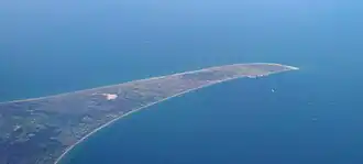 Vue aérienne de Skagen Odde.