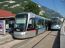 Photographie d'un tramwayàson  terminus.
