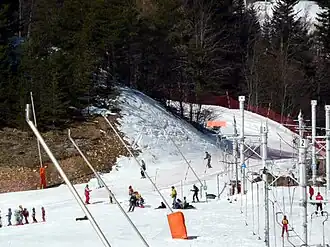 Vue aérienne de la station.