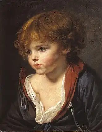 Jean-Baptiste Greuze, Petit Garçon blond à la chemise ouverte, vers 1760.