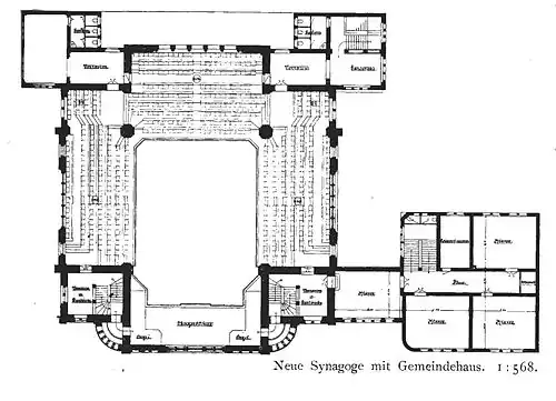 Plan d'ensemble de la synagogue et des annexes