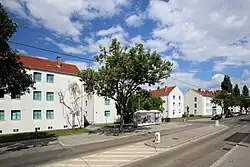 Complexe d'habitation Siemensstrasse 21–55, à Großjedlersdorf, Vienne-Floridsdorf (1950–1954).