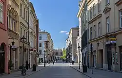 Vue depuis le carrefour avec la rue Poselska vers le nord.