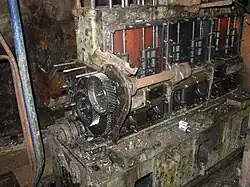 Groupe électrogène dans une casemate de la forêt de Coume.